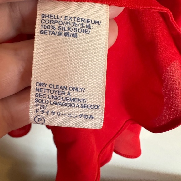 Rebecca Minkoff 💯 Silk Spaghetti Strape Peplum Tank Top Red Size XS Designer - Picture 3 of 4
